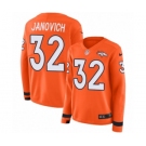 Women's Nike Denver Broncos #32 Andy Janovich Limited Orange Therma Long Sleeve NFL Jersey