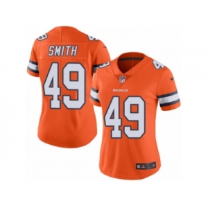 Women's Nike Denver Broncos #49 Dennis Smith Limited Orange Rush NFL Jersey