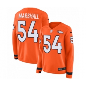 Women's Nike Denver Broncos #54 Brandon Marshall Limited Orange Therma Long Sleeve NFL Jersey