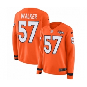 Women's Nike Denver Broncos #57 Demarcus Walker Limited Orange Therma Long Sleeve NFL Jersey