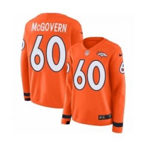 Women's Nike Denver Broncos #60 Connor McGovern Limited Orange Therma Long Sleeve NFL Jersey