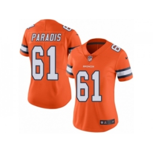 Women's Nike Denver Broncos #61 Matt Paradis Limited Orange Rush NFL Jersey