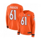 Women's Nike Denver Broncos #61 Matt Paradis Limited Orange Therma Long Sleeve NFL Jersey