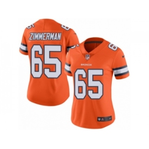 Women's Nike Denver Broncos #65 Gary Zimmerman Limited Orange Rush NFL Jersey