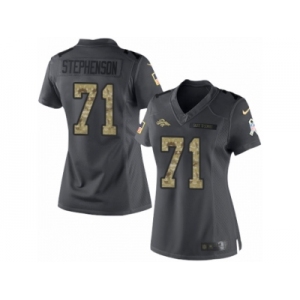 Women's Nike Denver Broncos #71 Donald Stephenson Limited Black 2016 Salute to Service NFL Jersey