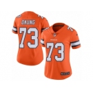 Women's Nike Denver Broncos #73 Russell Okung Limited Orange Rush NFL Jersey