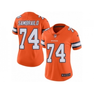 Women's Nike Denver Broncos #74 Ty Sambrailo Limited Orange Rush NFL Jersey