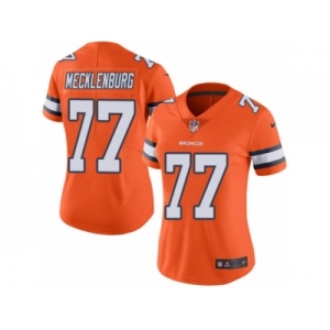 Women's Nike Denver Broncos #77 Karl Mecklenburg Limited Orange Rush NFL Jersey