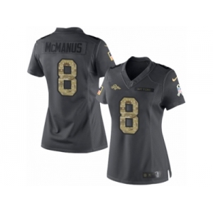 Women's Nike Denver Broncos #8 Brandon McManus Limited Black 2016 Salute to Service NFL Jersey