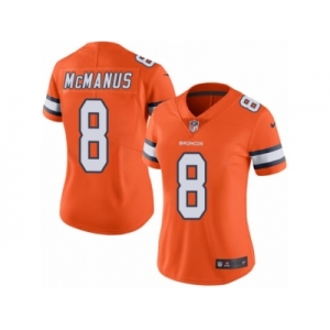 Women's Nike Denver Broncos #8 Brandon McManus Limited Orange Rush NFL Jersey