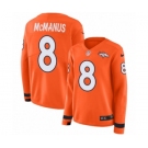 Women's Nike Denver Broncos #8 Brandon McManus Limited Orange Therma Long Sleeve NFL Jersey