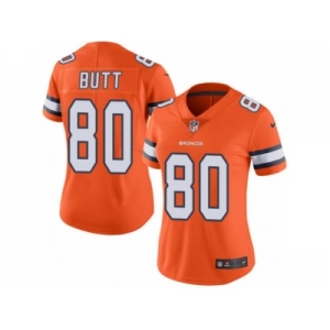 Women's Nike Denver Broncos #80 Jake Butt Limited Orange Rush NFL Jersey