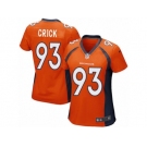 Women's Nike Denver Broncos #93 Jared Crick Game Orange Team Color NFL Jersey