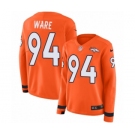 Women's Nike Denver Broncos #94 DeMarcus Ware Limited Orange Therma Long Sleeve NFL Jersey