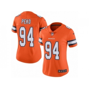 Women's Nike Denver Broncos #94 Domata Peko Limited Orange Rush NFL Jersey
