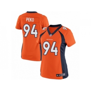 Women's Nike Denver Broncos #94 Domata Peko Limited Orange Team Color NFL Jersey