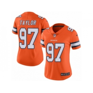 Women's Nike Denver Broncos #97 Phil Taylor Limited Orange Rush NFL Jersey