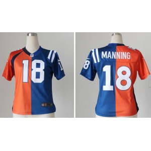 nike women nfl jerseys denver broncos #18 manning blue-orange-dk.blue[nike split][new]