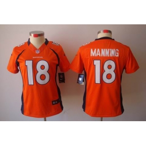 nike women nfl jerseys denver broncos #18 manning orange[nike limited]