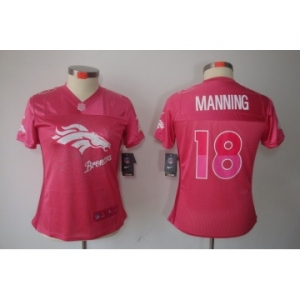 nike women nfl jerseys denver broncos #18 manning pink[2012 fem fan]