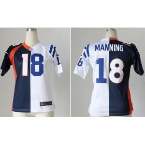 nike women nfl jerseys denver broncos #18 manning white-blue-orange[nike split][new]