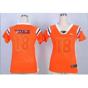 nike women nfl jerseys denver broncos #18 peyton manning orange[fashion Rhinestone sequins]