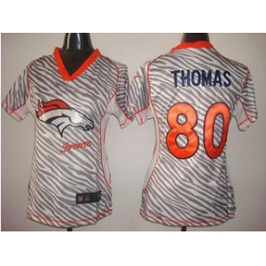 nike women nfl jerseys denver broncos #80 thomas[fem fan zebra]