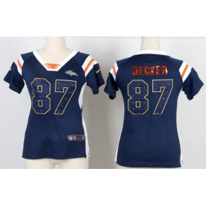 nike women nfl jerseys denver broncos #87 eric decker blue[fashion Rhinestone sequins]