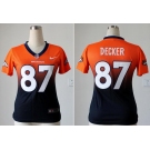 nike women nfl jerseys denver broncos #87 eric decker orange-blue[nike drift fashion][second version]