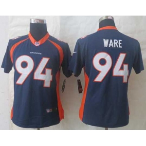 nike women nfl jerseys denver broncos #94 ware blue[nike Limited]