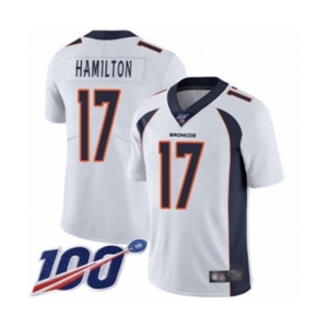 Youth Denver Broncos #17 DaeSean Hamilton White Vapor Untouchable Limited Player 100th Season Football Jersey