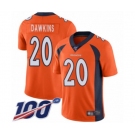 Youth Denver Broncos #20 Brian Dawkins Orange Team Color Vapor Untouchable Limited Player 100th Season Football Jersey