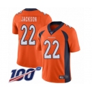 Youth Denver Broncos #22 Kareem Jackson Orange Team Color Vapor Untouchable Limited Player 100th Season Football Jersey