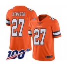 Youth Denver Broncos #27 Steve Atwater Limited Orange Rush Vapor Untouchable 100th Season Football Jersey