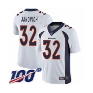 Youth Denver Broncos #32 Andy Janovich White Vapor Untouchable Limited Player 100th Season Football Jersey