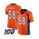 Youth Denver Broncos #58 Von Miller Orange Team Color Vapor Untouchable Limited Player 100th Season Football Jersey