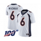 Youth Denver Broncos #6 Colby Wadman White Vapor Untouchable Limited Player 100th Season Football Jersey