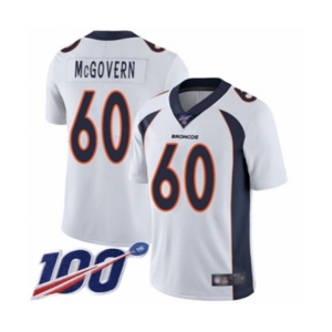 Youth Denver Broncos #60 Connor McGovern White Vapor Untouchable Limited Player 100th Season Football Jersey