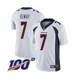 Youth Denver Broncos #7 John Elway White Vapor Untouchable Limited Player 100th Season Football Jersey