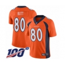 Youth Denver Broncos #80 Jake Butt Orange Team Color Vapor Untouchable Limited Player 100th Season Football Jersey