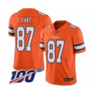 Youth Denver Broncos #87 Noah Fant Limited Orange Rush Vapor Untouchable 100th Season Football Jersey