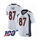 Youth Denver Broncos #87 Noah Fant White Vapor Untouchable Limited Player 100th Season Football Jersey