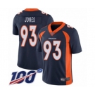 Youth Denver Broncos #93 Dre'Mont Jones Navy Blue Alternate Vapor Untouchable Limited Player 100th Season Football Jersey