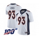 Youth Denver Broncos #93 Dre'Mont Jones White Vapor Untouchable Limited Player 100th Season Football Jersey