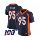 Youth Denver Broncos #95 Derek Wolfe Navy Blue Alternate Vapor Untouchable Limited Player 100th Season Football Jersey