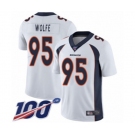 Youth Denver Broncos #95 Derek Wolfe White Vapor Untouchable Limited Player 100th Season Football Jersey