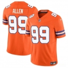Youth Denver Broncos #99 Zach Allen Orange F.U.S.E. Mile High Collection 1977 Throwback Vapor Limited Football Stitched Jersey