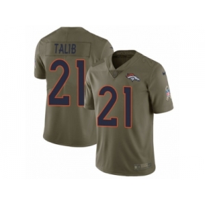 Youth Nike Denver Broncos #21 Aqib Talib Limited Olive 2017 Salute to Service NFL Jersey