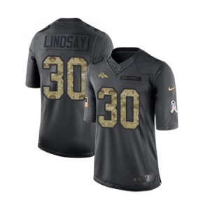 Youth Nike Denver Broncos #30 Phillip Lindsay Limited Black 2016 Salute to Service NFL Jersey