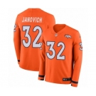 Youth Nike Denver Broncos #32 Andy Janovich Limited Orange Therma Long Sleeve NFL Jersey